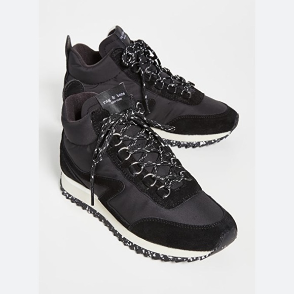 NEW Rag & Bone Retro Hiker Black Mid Sneaker Sz 40 - Picture 1 of 12
